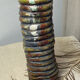 Raku ceramic tubular vase
