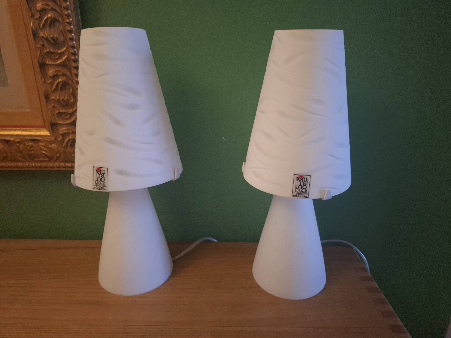2 Murano bedside lamps, Luce