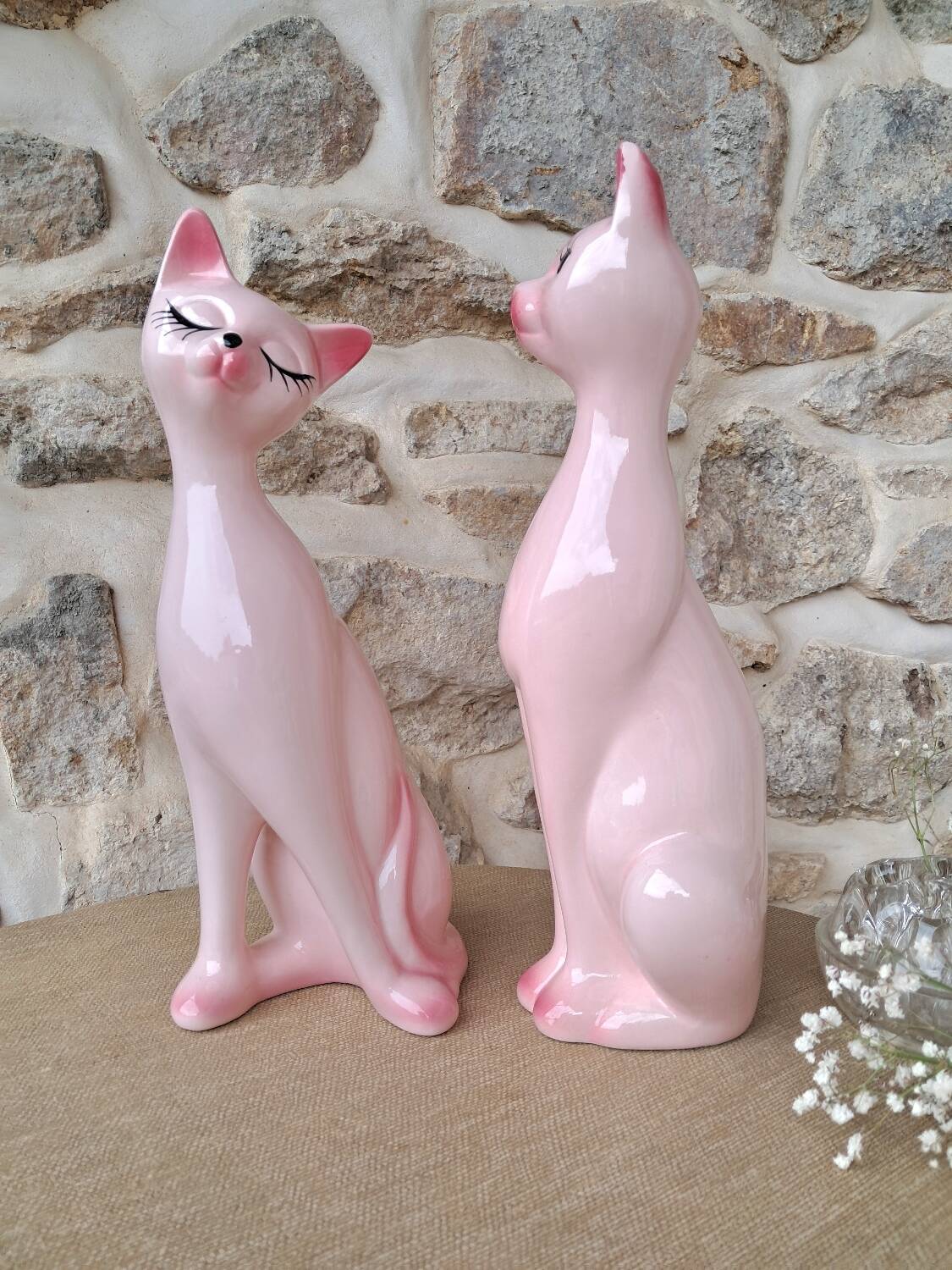 Vintage ceramic cat statue