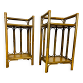 Pair of rattan bedside tables