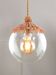 Art Deco Italian Pink Fabric and Brass Globe Pendant Lamp