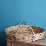 Round wicker tray basket