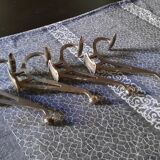 Set of 4 chrome-plated brass wall hooks