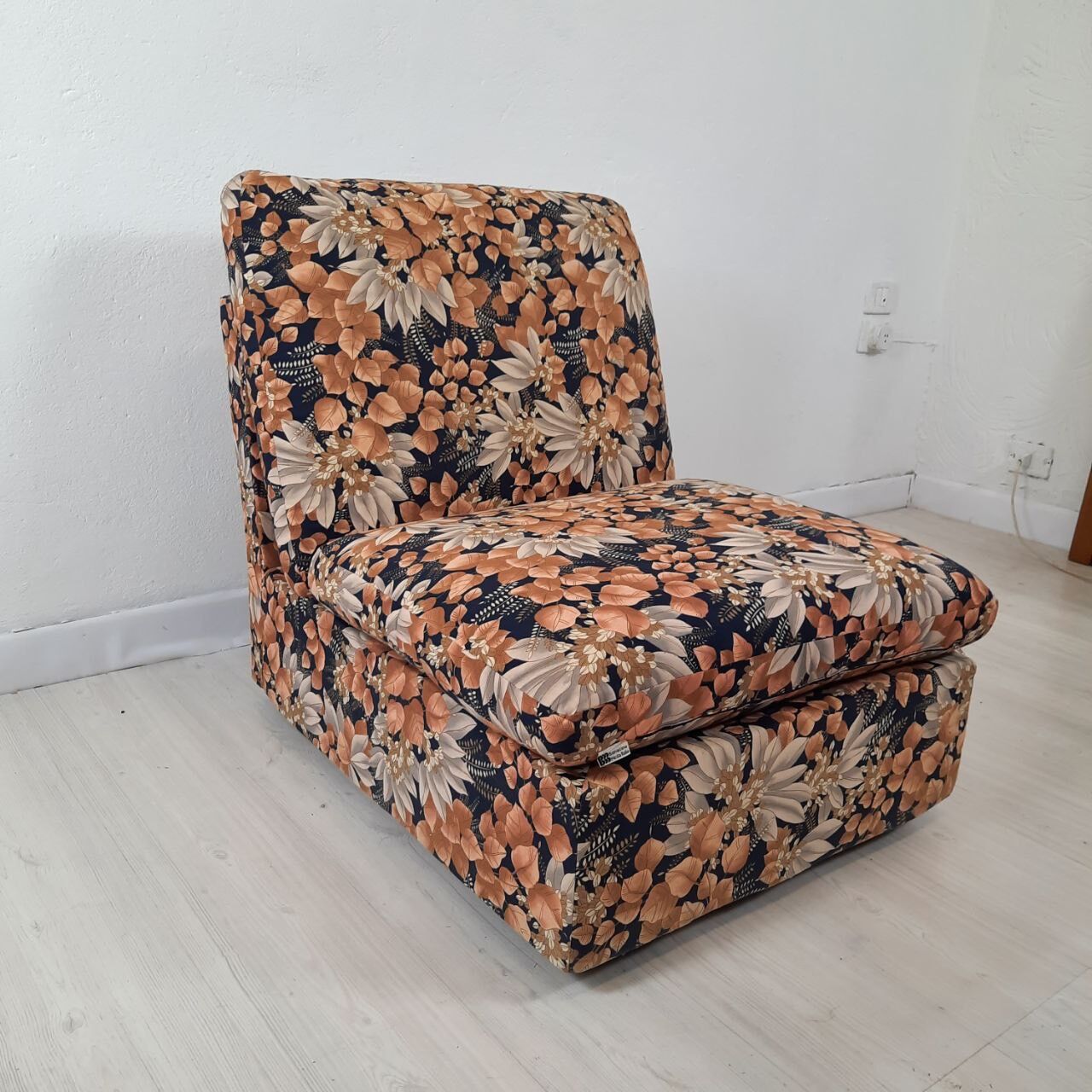 Modular sofa / Pair Armchairs - Fabric leaves - Vintage - Bonacina