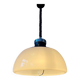Massive Space Age Mid-Century suspension in plexiglass with white acrylic shade.