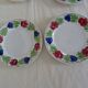 5 plates Luneville Badonviller old faience 385012 red flowers