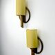 Pair of mid-century rattan wall sconces, Italy, 1960s
