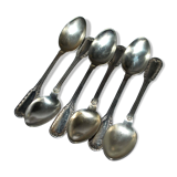 Set of 6 silver-plated coffee spoons Goldsmith Boulenger tulip frieze decoration 14cm