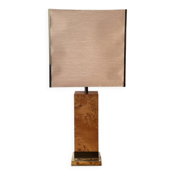 Majestic table lamp in elm burl, C.Mahey design 1970
