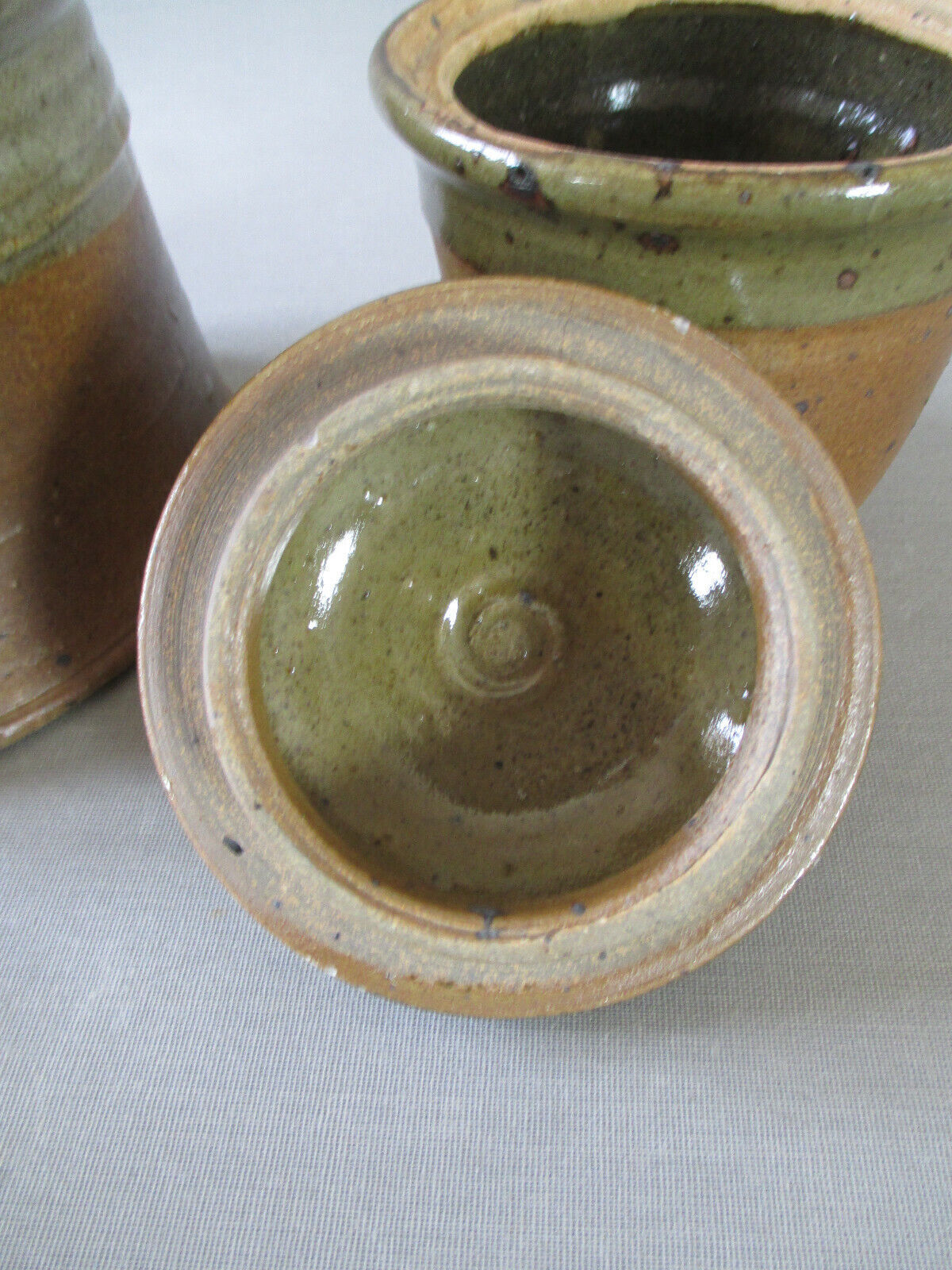 Pierre Digan 2 ceramic cutlery pots la Borne