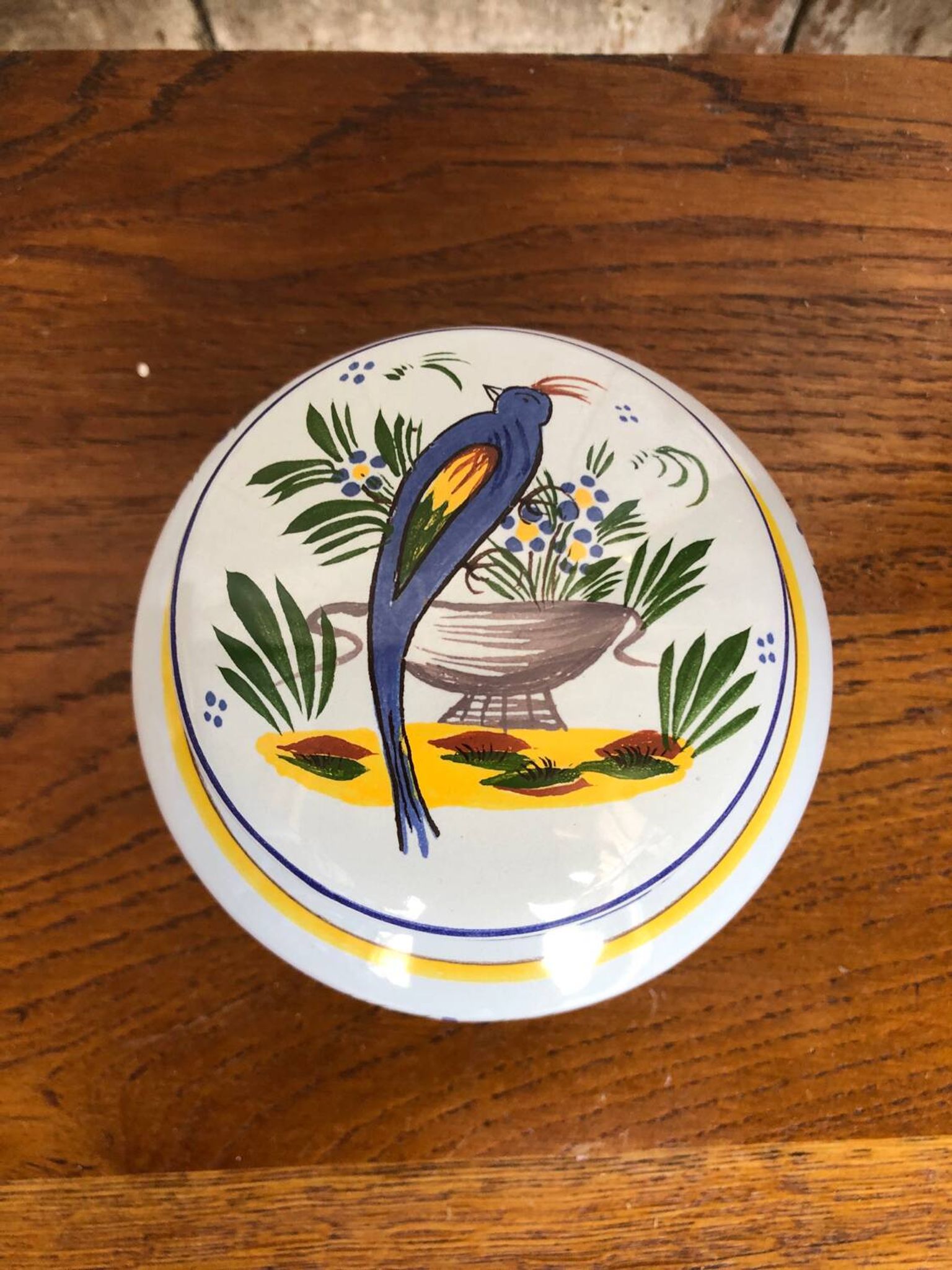 Old quimper henriot ceramic jewelry box decor vintage flowers