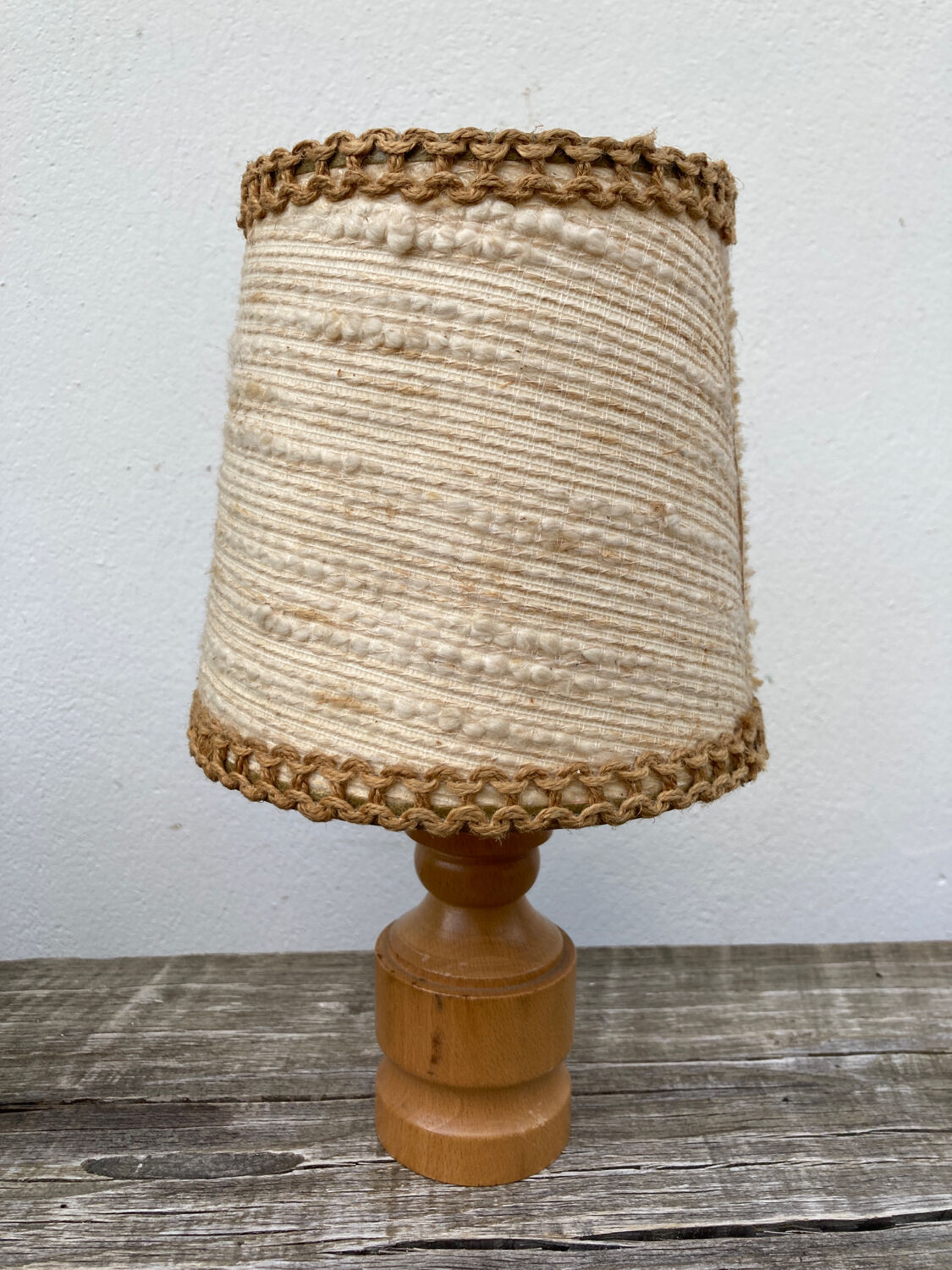 Bedside lamp in wood and wool 1970