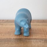 Figurine d'ours polaire vintage en céramique bleu clair, statue d'animal en porcelaine