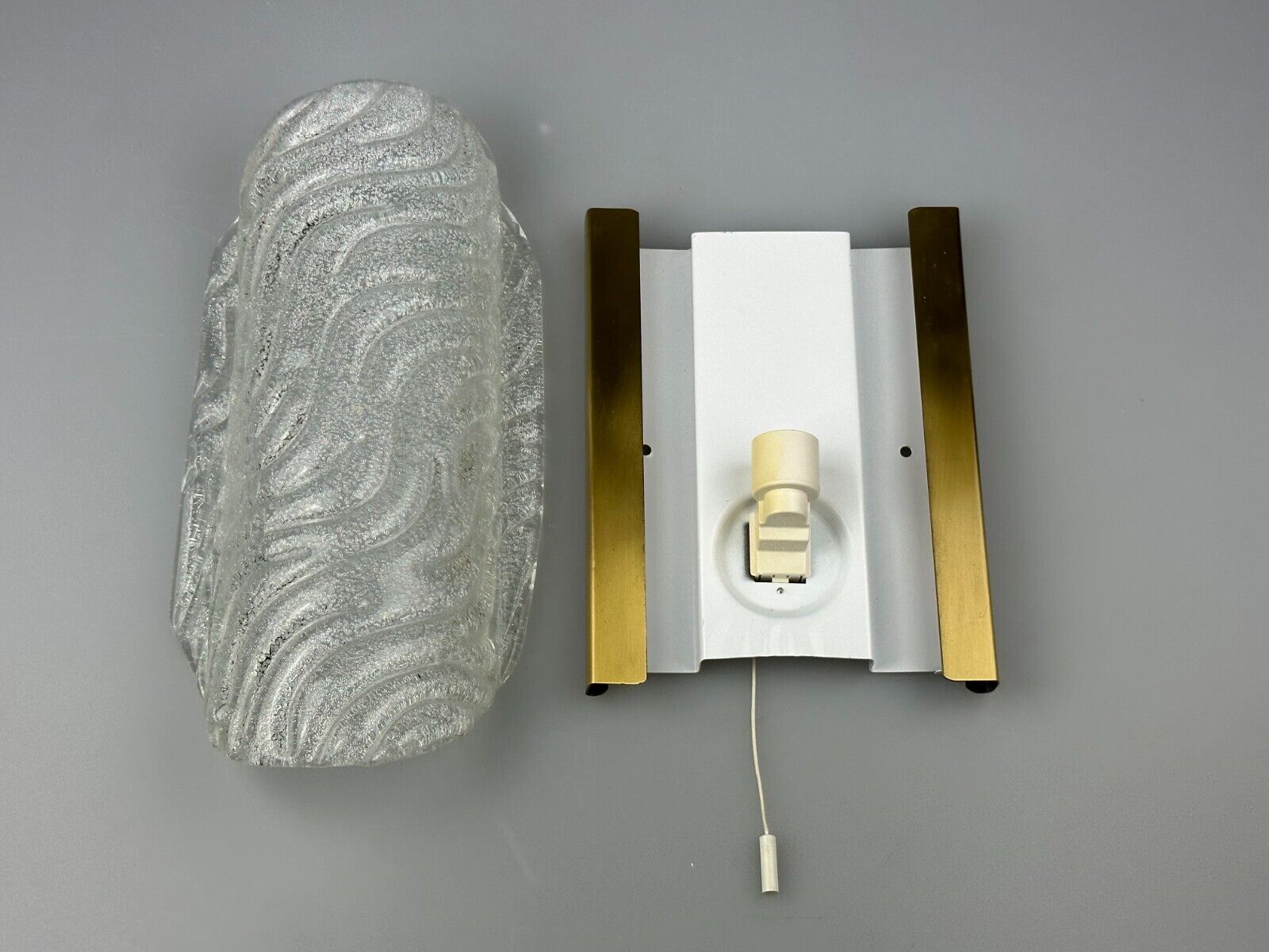 60s 70s wall lamp Fischer Leuchten Germany Wall Sconce Ice Glass Design