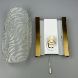 60s 70s wall lamp Fischer Leuchten Germany Wall Sconce Ice Glass Design