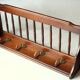 Wall mounted wooden coat rack with shelf wear hats and 4 brass hooks