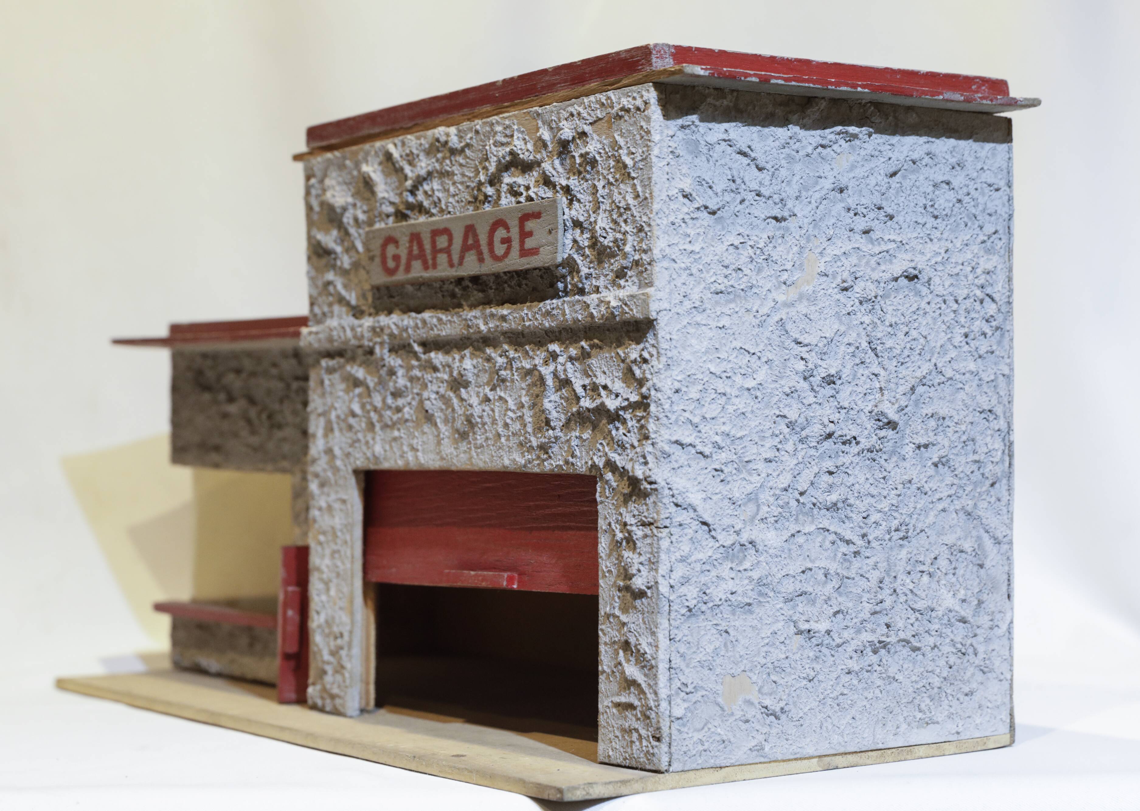 Old wooden garage toy