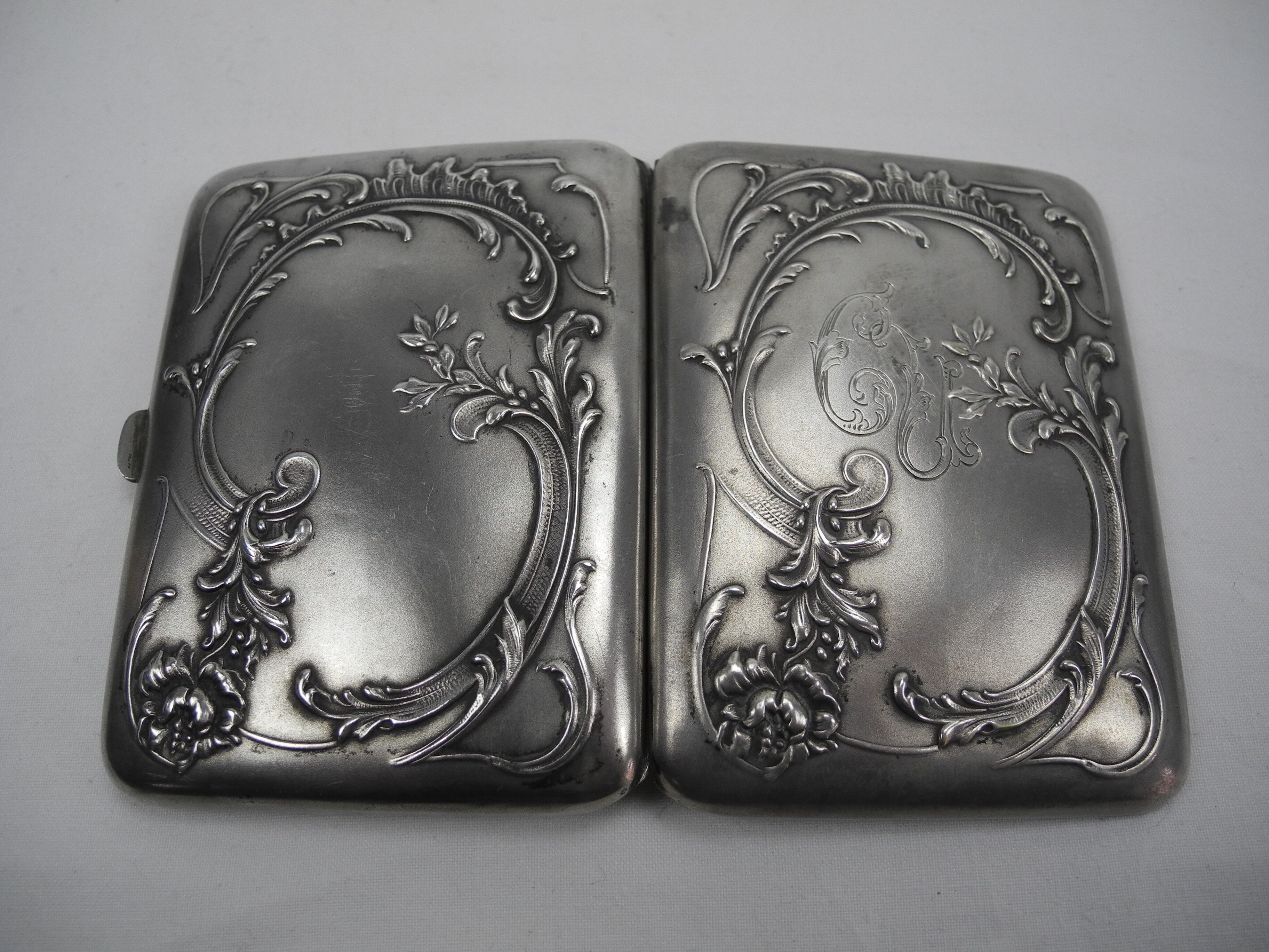 solid silver cigarette case vermeil nineteenth sterling silver cigarette case