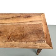 Table de ferme en noyer massif, années 50
