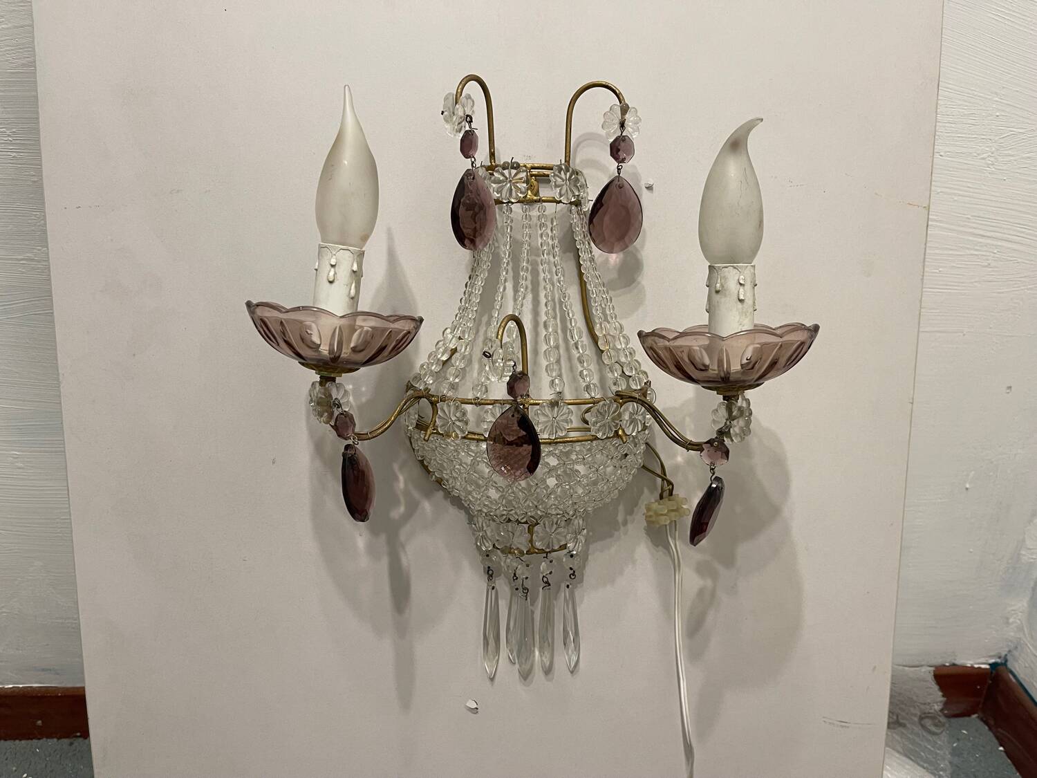 Appliques en perles de verre Ensemble de 2 années 1980