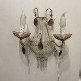 Glass Beaded Sconces Set of 2 1980’s