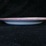 Set of 2 Plates in Faience de l'est pink red 19th LUNEVILLE / ST CLEMENT