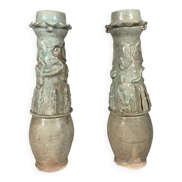 Pair of Funeral Urns - Song Dynasty (960 - 1127) - 50 cm archaeology c