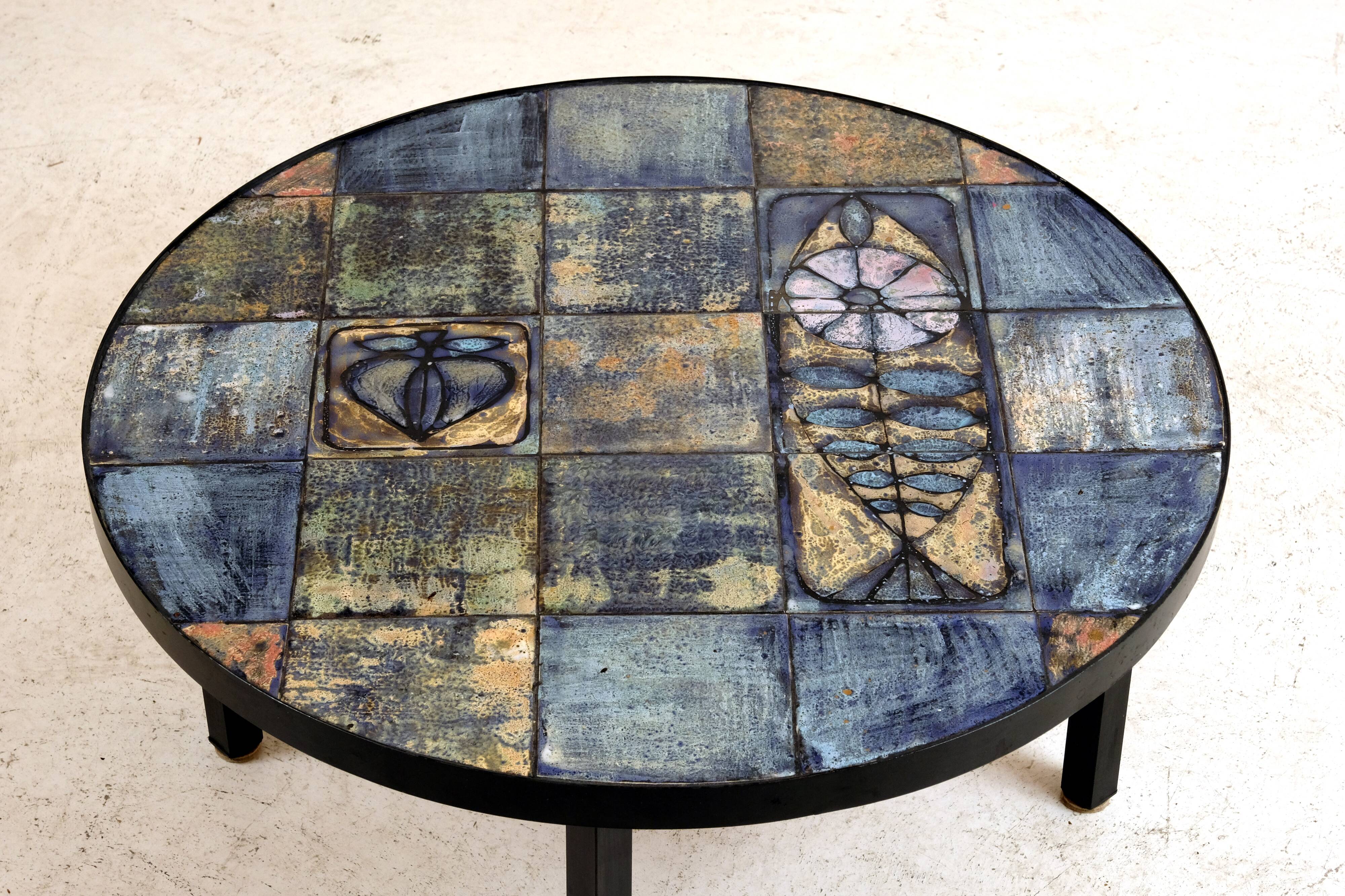1960s glazed ceramic coffee table