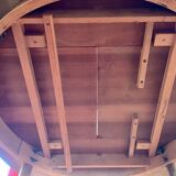 Expandable teak dining table, butterfly extension, circa 60s