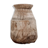 Beautiful large carved Indian pot - Wabi Sabi