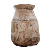 Pot indien sculpté Wabi Sabi