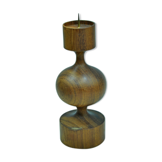 Bougeoir en bois pique métal