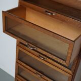 Vintage Dutch Oak Haberdashery Shop Cabinet / Vitrine, 1950s