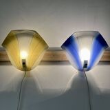 Paire d'appliques en verre Design scandinave 1950.