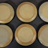6 stoneware dinner plates, Auger Pottery