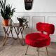 Chaise fourrure rouge vintage