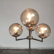 Chrome and glass floor lamp in mid-century German space style by Hustadt Leuchten, 1960s.