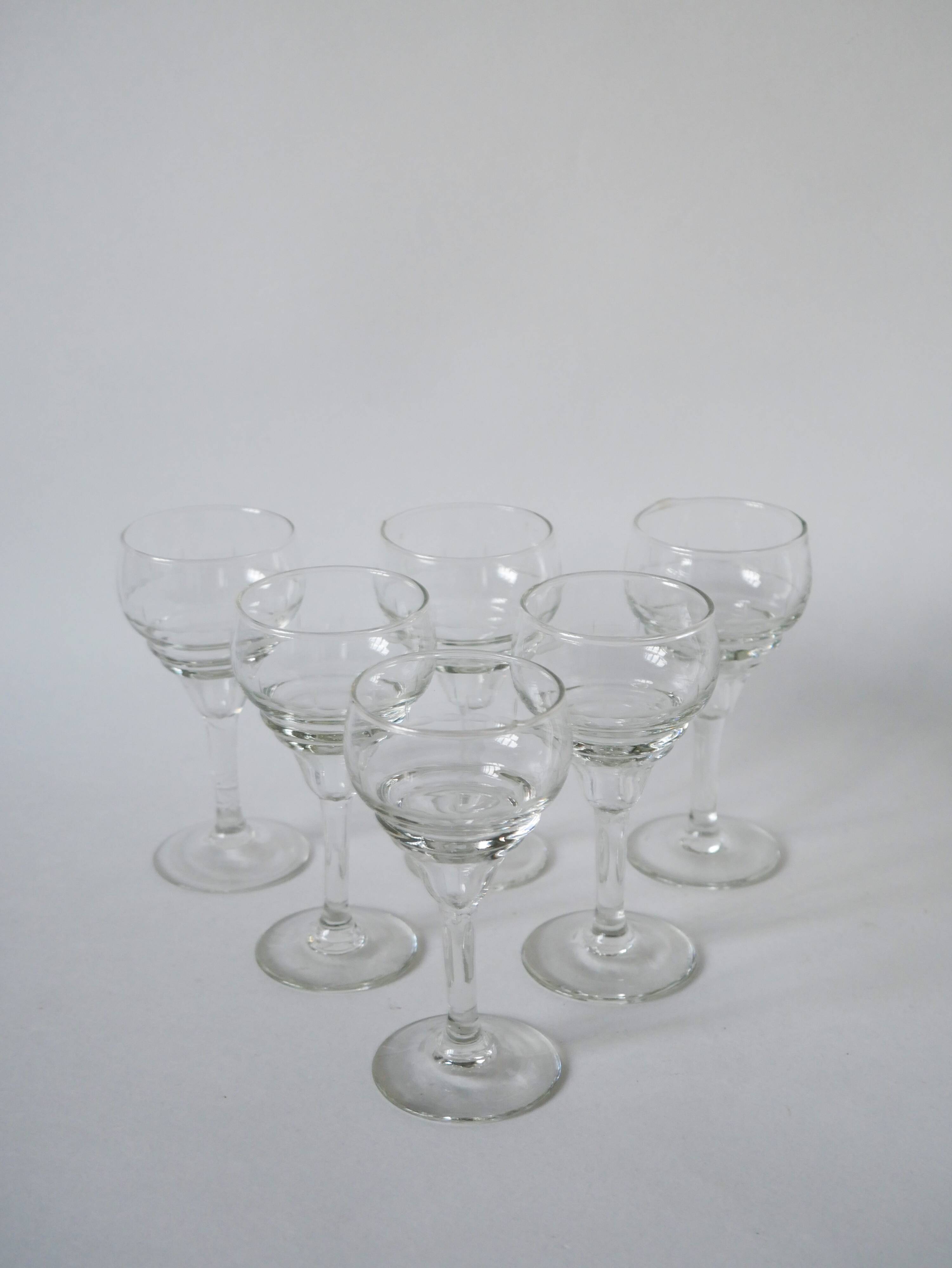 set of 6 crystal liqueur glasses engraved 1940 12 X 5.5 cm