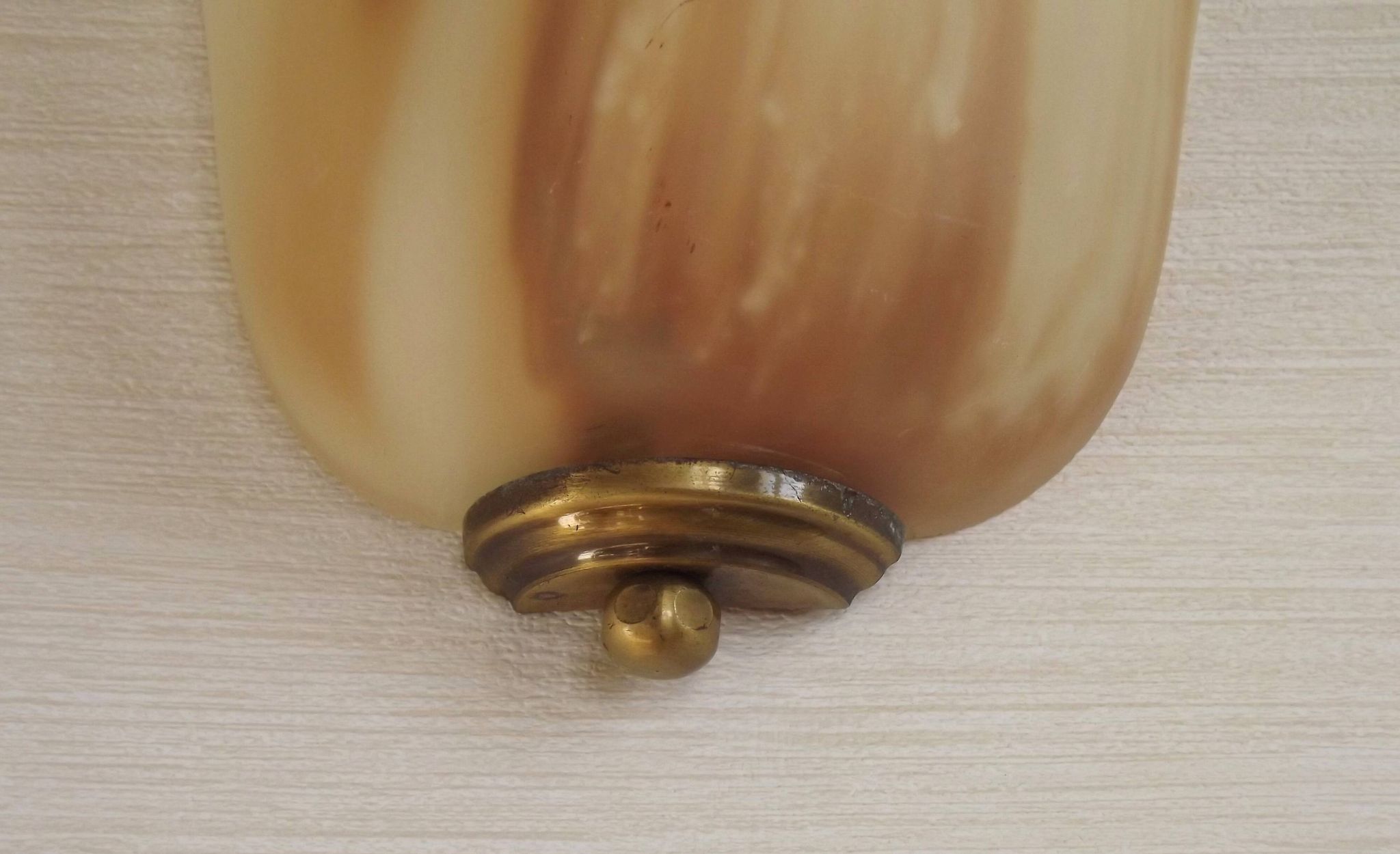 Vintage Pair Marinha Grande Swirl Art Glass Wall Sconces Made in Portugal