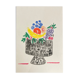 Bouquet de fleurs au pastel sec sur papier illustration originale