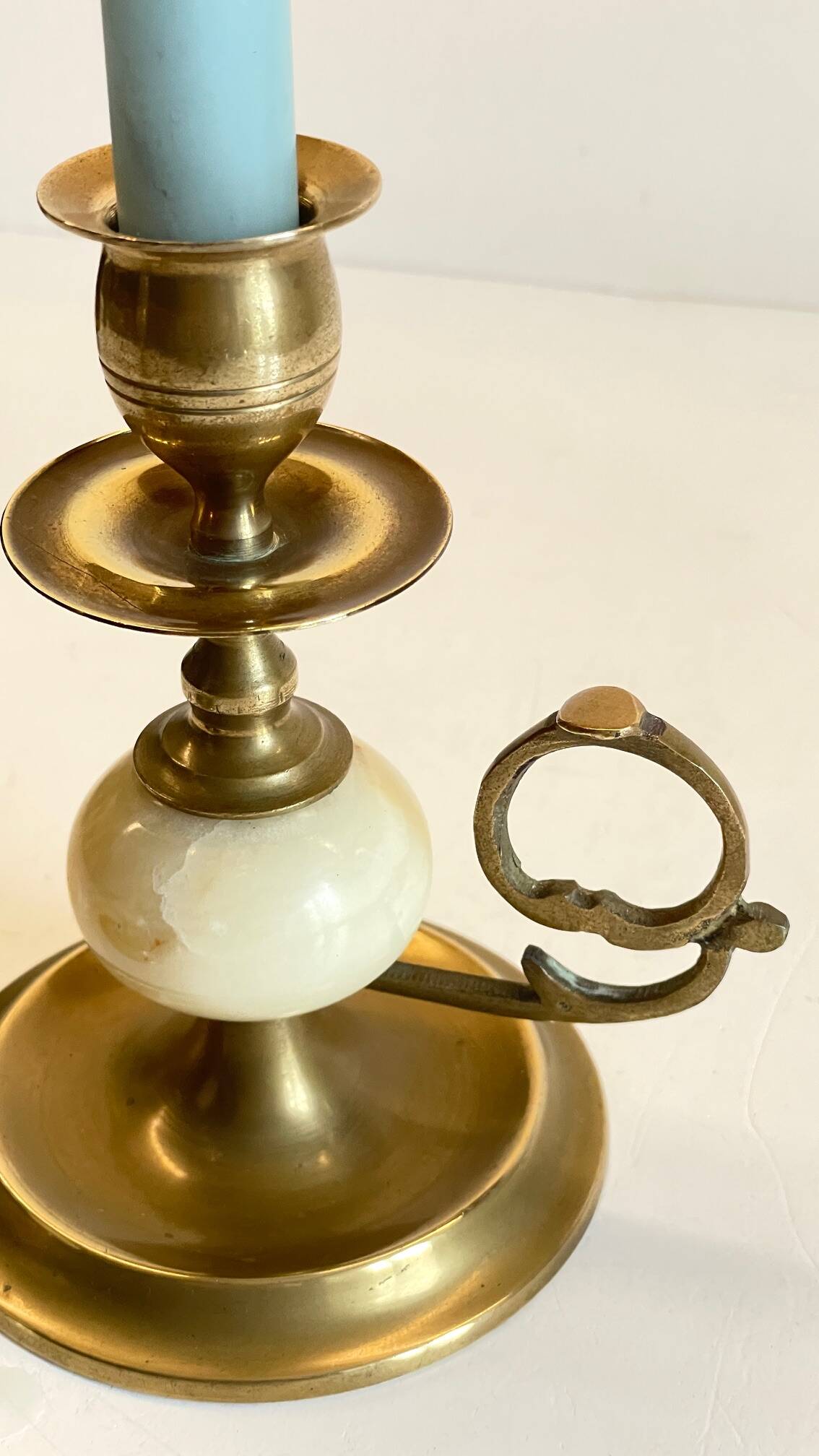 BOUGEOIRS Vintage Onyx Marble and Brass