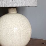 Pied de lampe boule en céramique craquelée art deco 1930