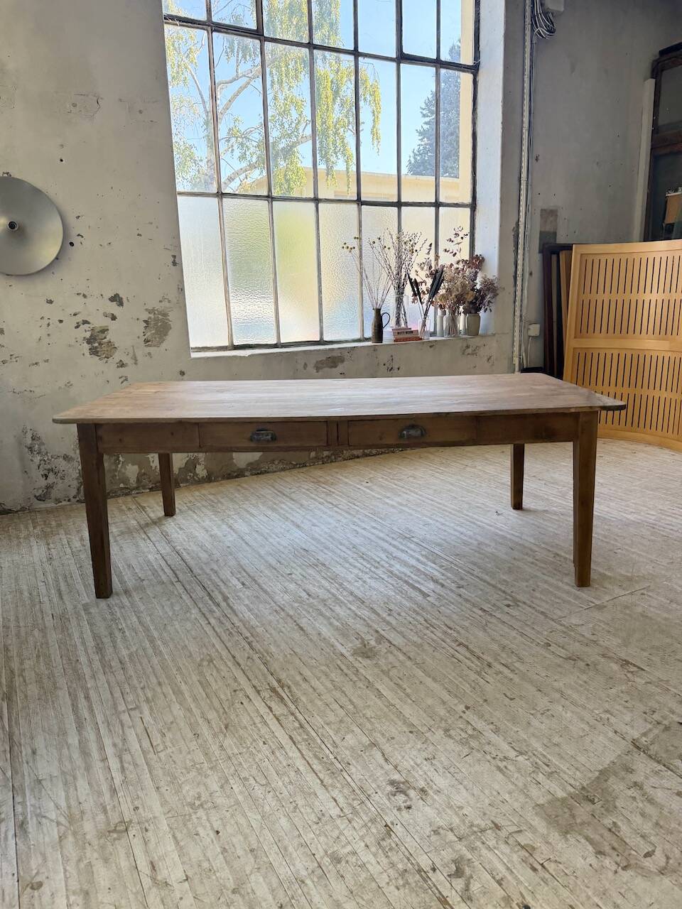 Table de ferme XL 220 cm pin 1950