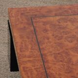 Square coffee table in elm burl, 1980