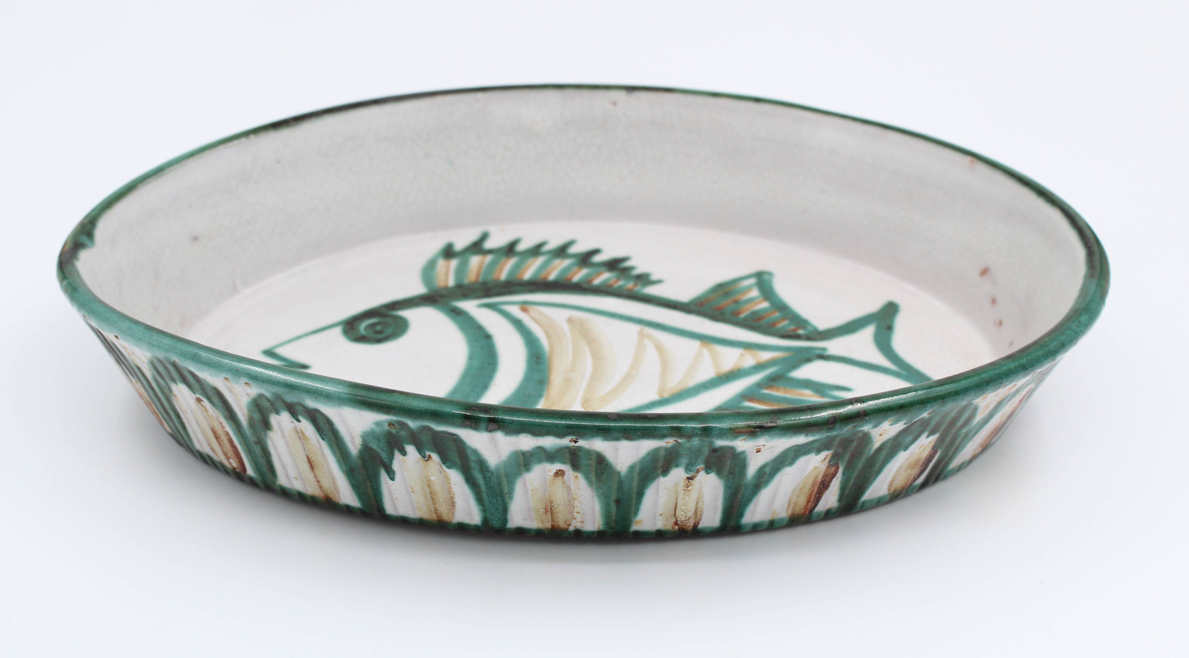 Robert Picault ceramic fish dish from Vallauris, 1950