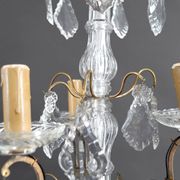 Chandelier, bronze/Baccarat crystal, 3 lights, Louis XV style, Fr, 1900