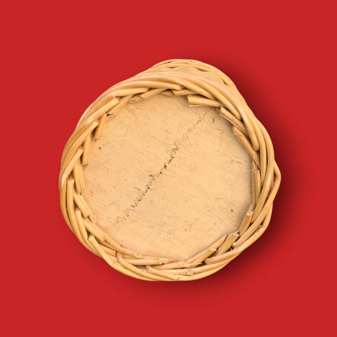 Antique woven wicker umbrella stand – handmade – 1970s