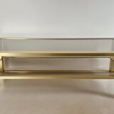 Large coffee table in gilded metal, France, 1970s