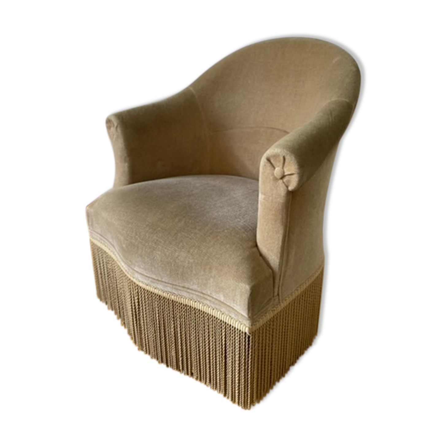Fauteuil crapaud en velours vert