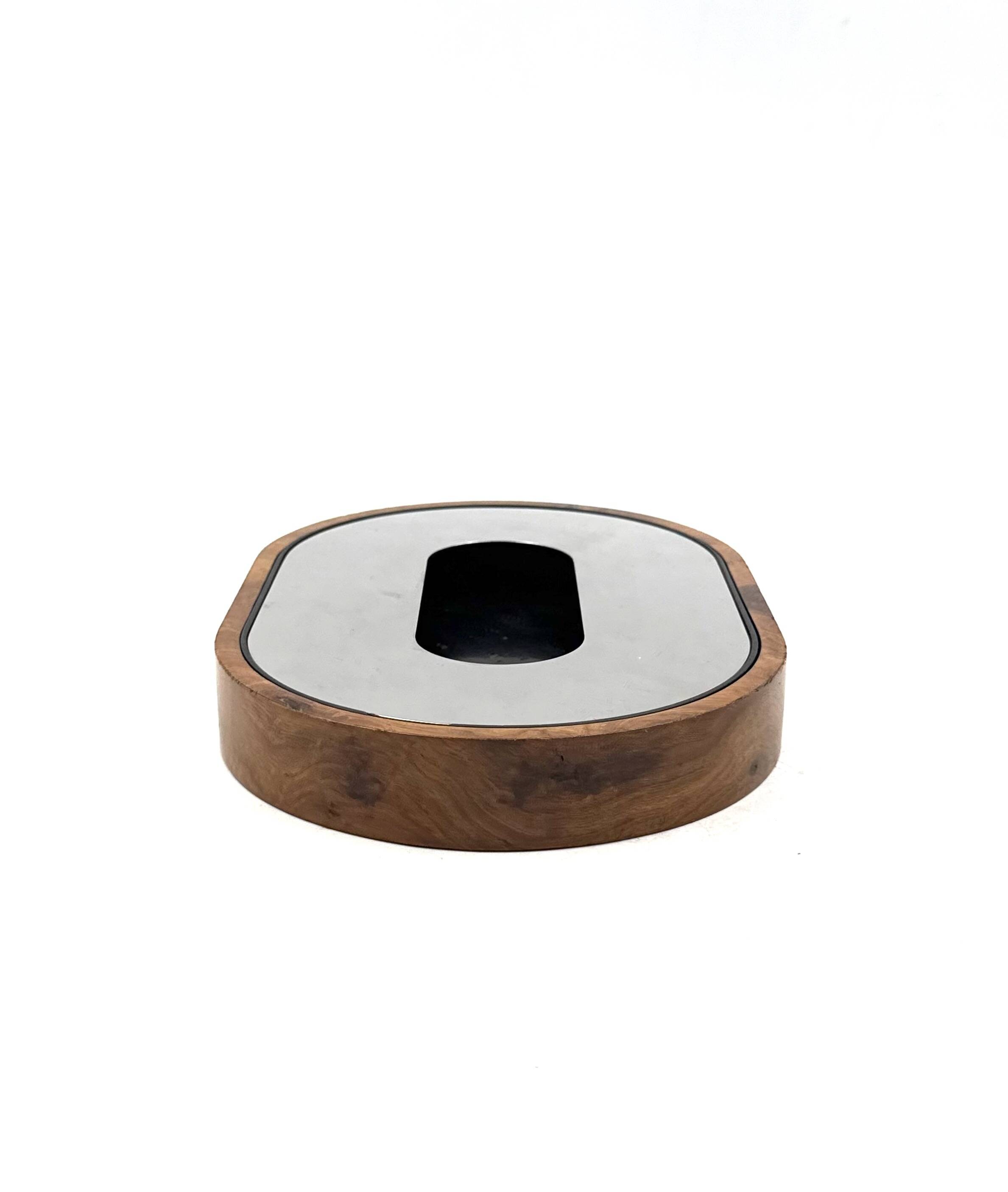 Mid-century olive wood ashtray, Italy ca. 1970